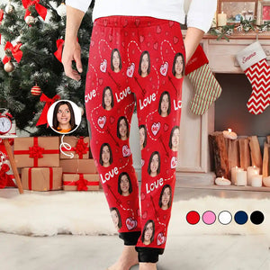 Custom Photo I Love You Bae - Gift For Couple - Personalized Pajama Pants - NA94