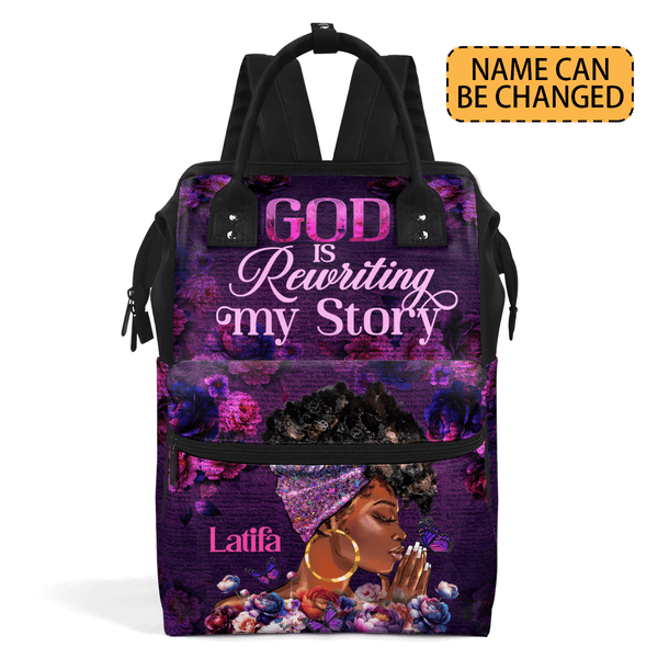 Rewrite Backpack God Is Rewriting My Story - Personalized Christian Duckbilled Backpack ...