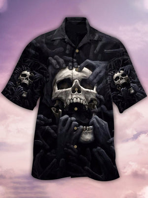 Skull Love Darkness Hawaiian Shirt