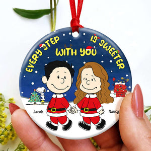 Peanuts Every Step Is Sweeter With You - Gift For Couples - Personalized Ceramic Ornament - CL43