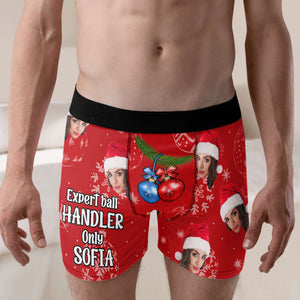 Custom Photo Expert Ball Handler Only - Gift For Boyfriend, Husband, Anniversary - Funny Personalized Custom Boxer Briefs, Men's Boxers NH96