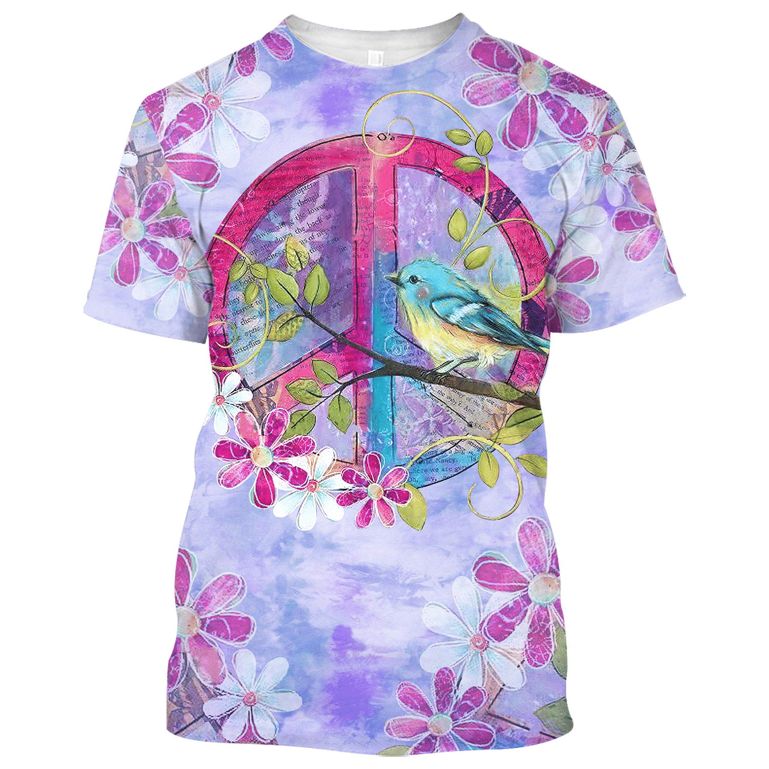 Hippie Blue Bird By The Window Of Peace - T-Shirt