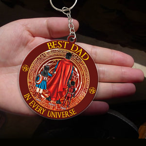 Super Hero Best Dad In The Universe- Personalized Acrylic Keychain - Gift For Dad, Fathers Day - CL02 NA94