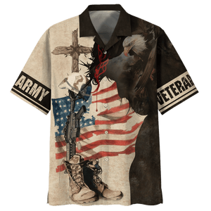 Cross And Gun Us Army Veteran Hawaiian Shirt