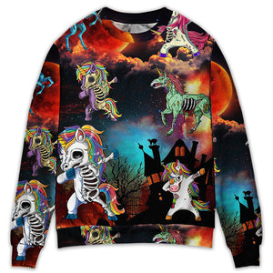 Halloween Zombie Unicorn Dabbing - Sweater