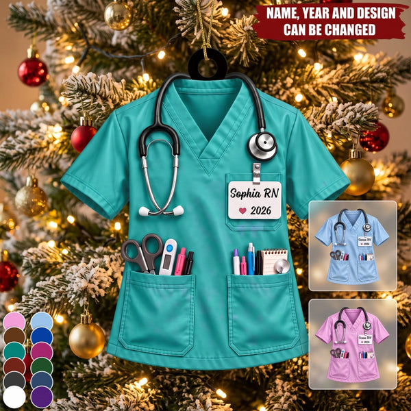 Personalized Nurse Ornament Gift For Nurse RN Healthcare Worker - Personalized Acrylic Ornament MH01