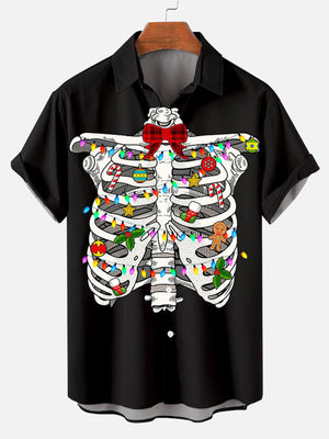 Merry Xmas Skull Men's Short Sleeve Shirt