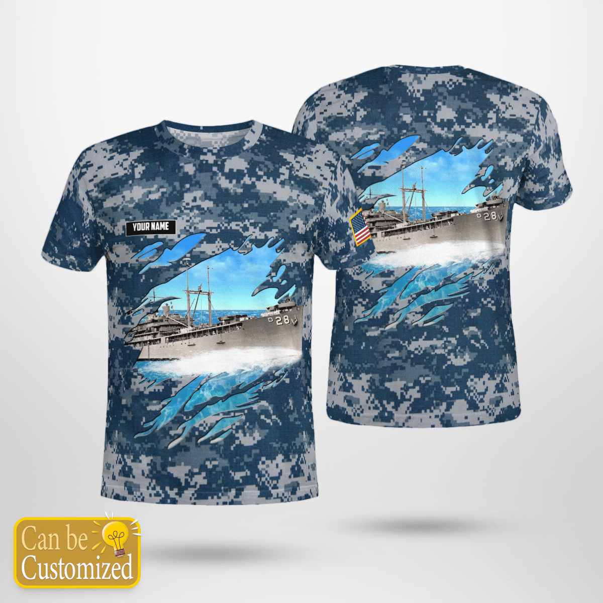 Personalized Veterans U.S.S. Grand Canyon (Ad-28) 3D T-Shirt