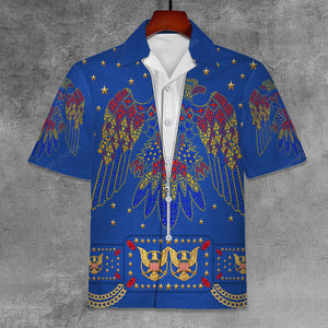 Elvis EAGLE Blue - Costume Cosplay Hawaiian Shirt ELHS30