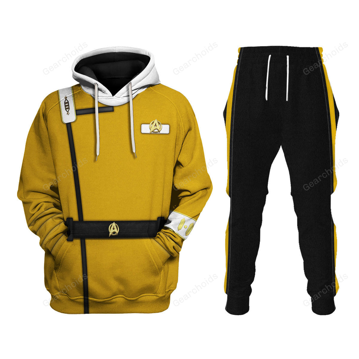 Star Trek Wrath Of Khan Kirk Spock Starfleet Yellow Hoodie Sweatshirt Sweatpants