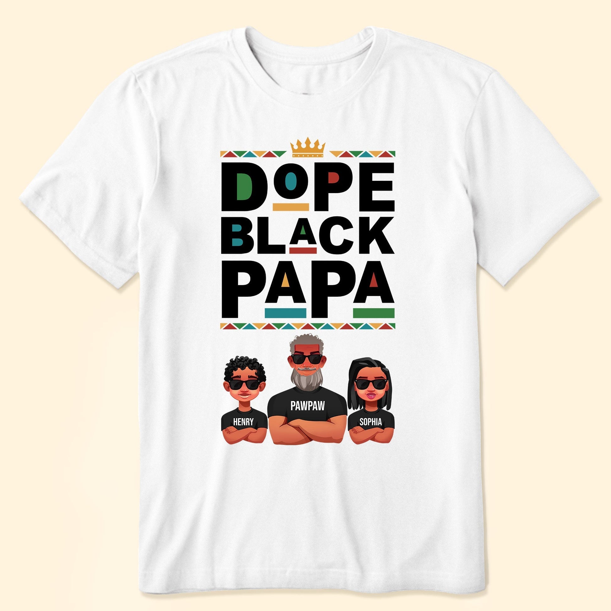 Dope Black Papa - Personalized Shirt - Gift For Dad, Fathers Day  - CL50 NA94