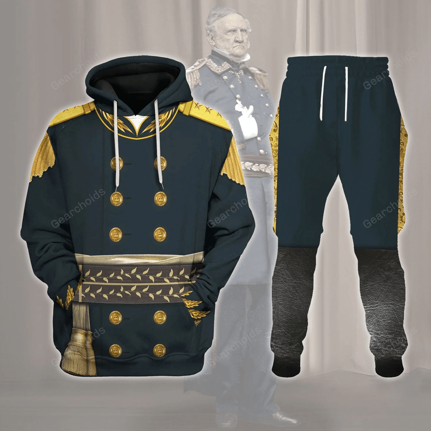 American Commander Winfield Scott Costume Hoodie Sweatshirt Sweatpants
