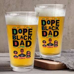 The Dope Black Dad - Personalized Beer Glass - Gift For Dad, Fathers Day, Black African  - CL50 NA94