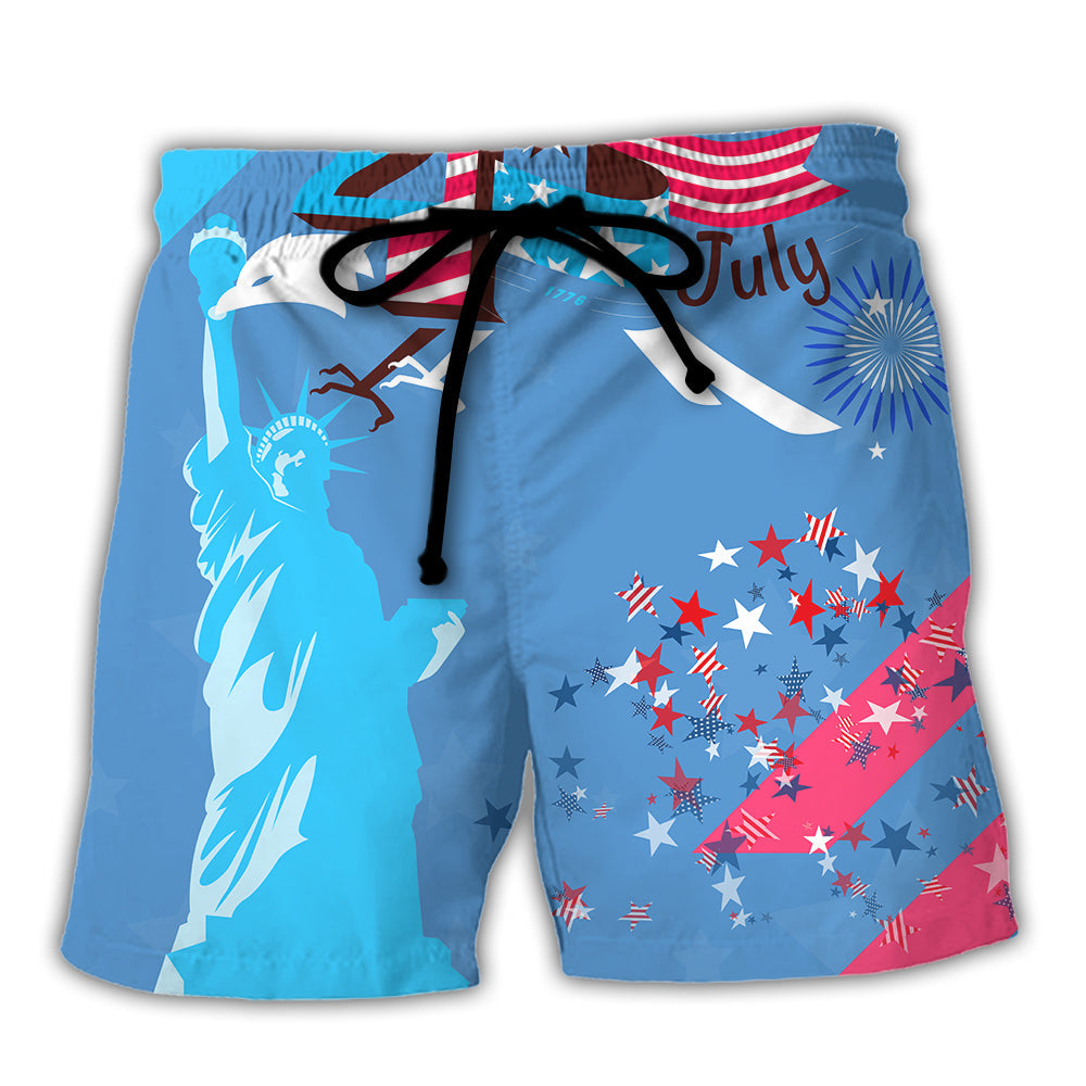 America Independence Happy Day Fourth Of July Beach Short