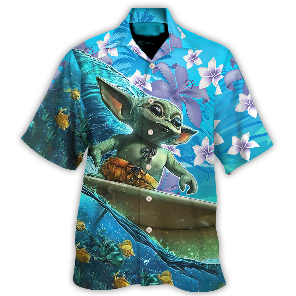 Starwars Baby Yoda Surfing - Hawaiian Shirt For Men, Women, Kids