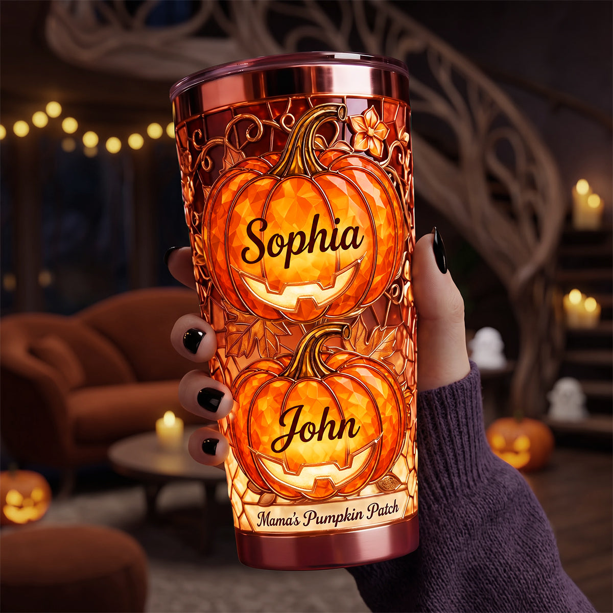 Ookie Grandma Pumpkin Patch Halloween Gifts For Grandma - Personalized Tumbler HN02