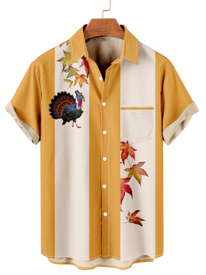 Thanksgiving Turkey Yellow Hawaiian Shirt