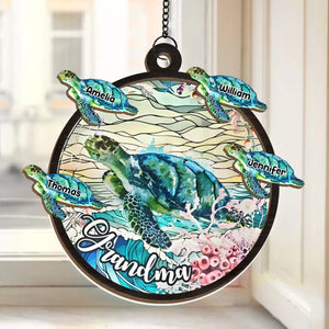 Grandmas Are Life's Greatest Treasures - Personalized Window Hanging Suncatcher Ornament - Gift For Mom, Grandma, Mother's Day | NA94