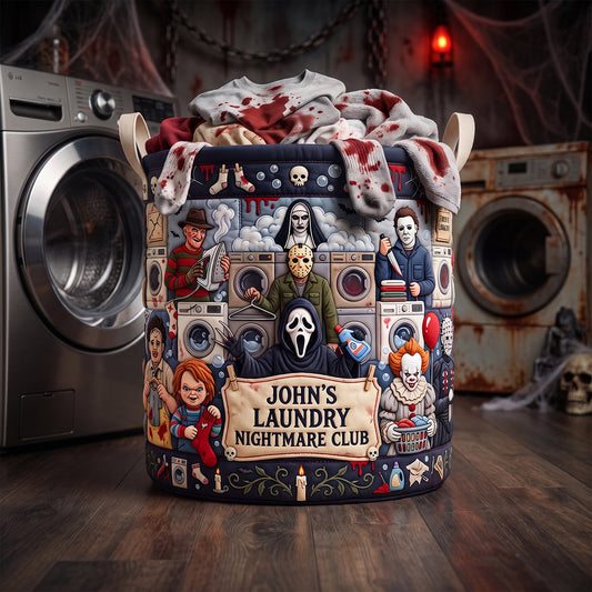 Nightmare Club - Personalized Quilted Laundry Basket - Gift For Horror Lovers, Laundry NL122 