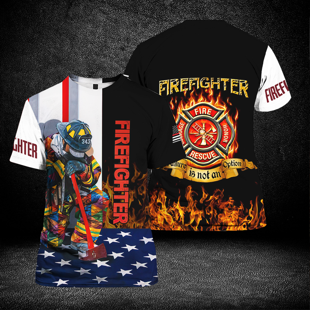 Firefighter Flag Failure Is Not An Option T-Shirts For Men & Women