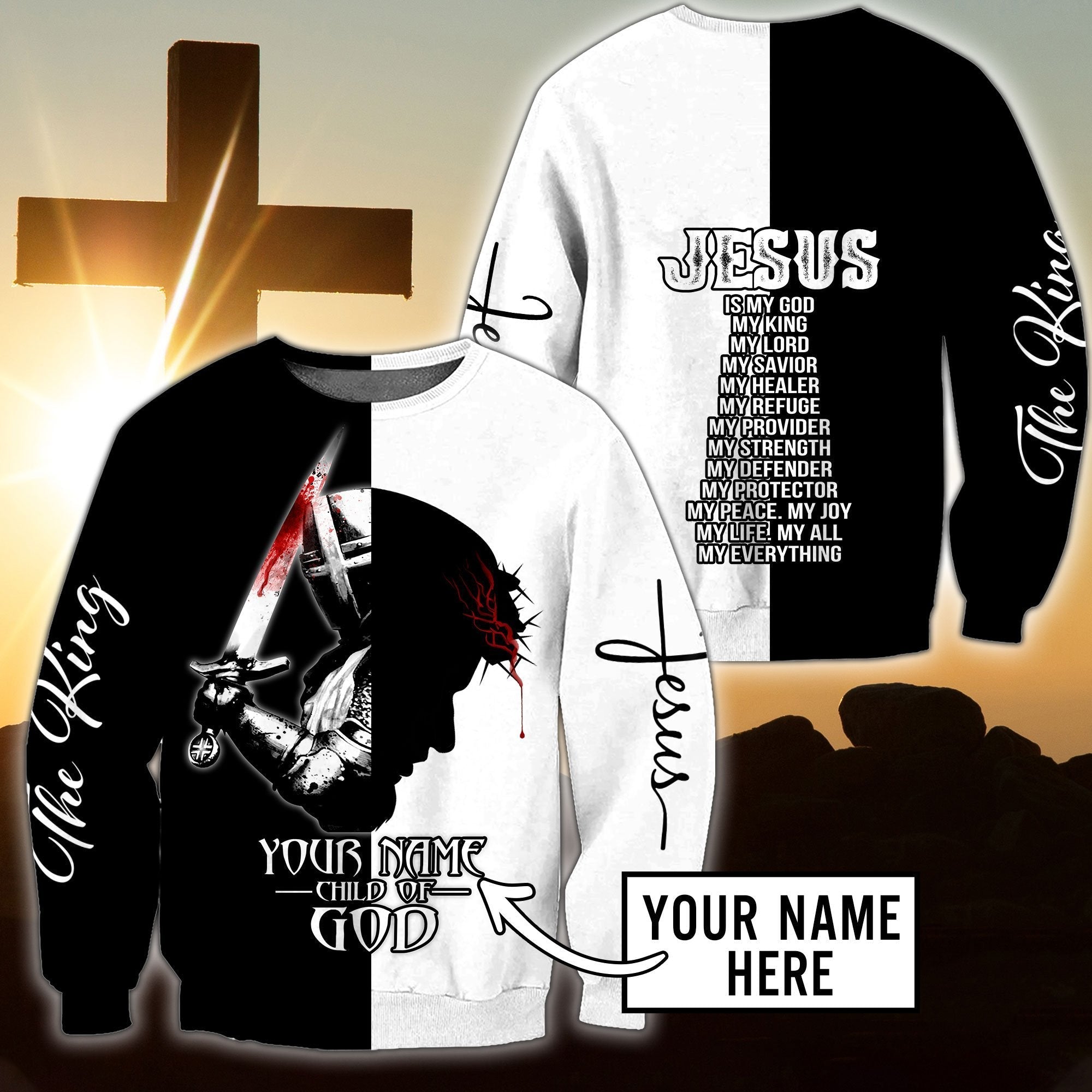 Personalized Christian Jesus Child Of God Crewneck Sweater For Men & Women