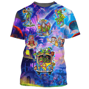 Hippie Skeletons, Aliens And Witches In The Magical World - T-Shirt