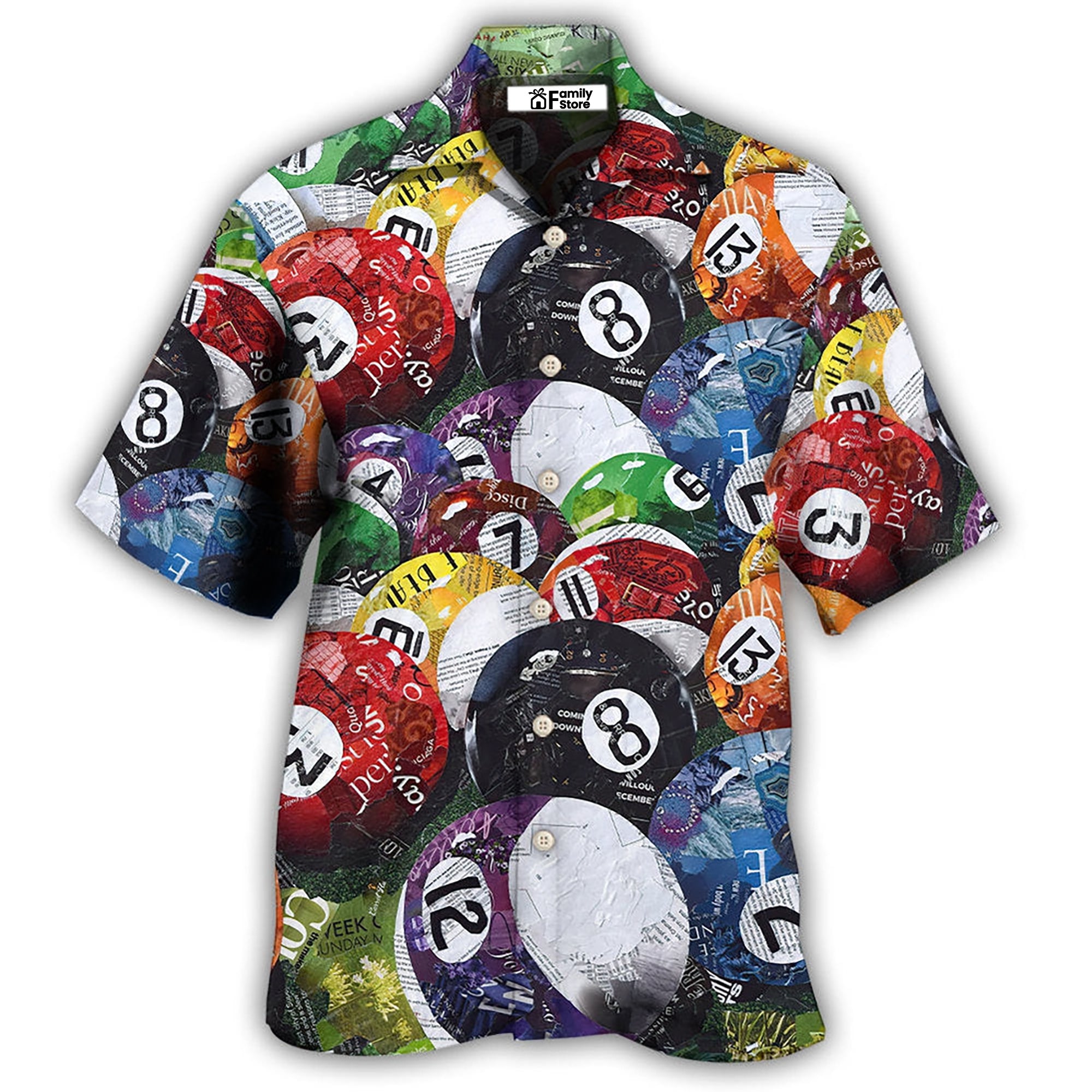 Billiard Balls Playing Pool - Hawaiian Shirt