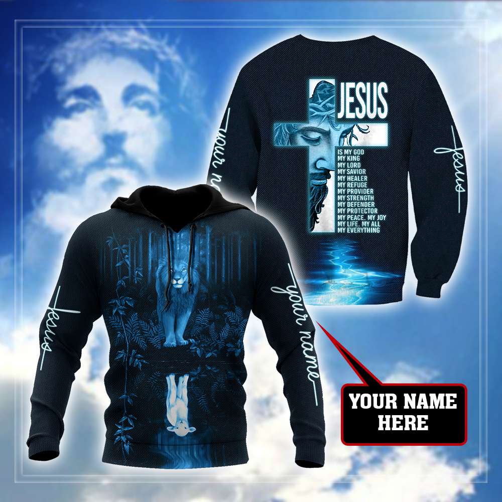 Personalized Christian Jesus Lion Hoodie For Men & Women