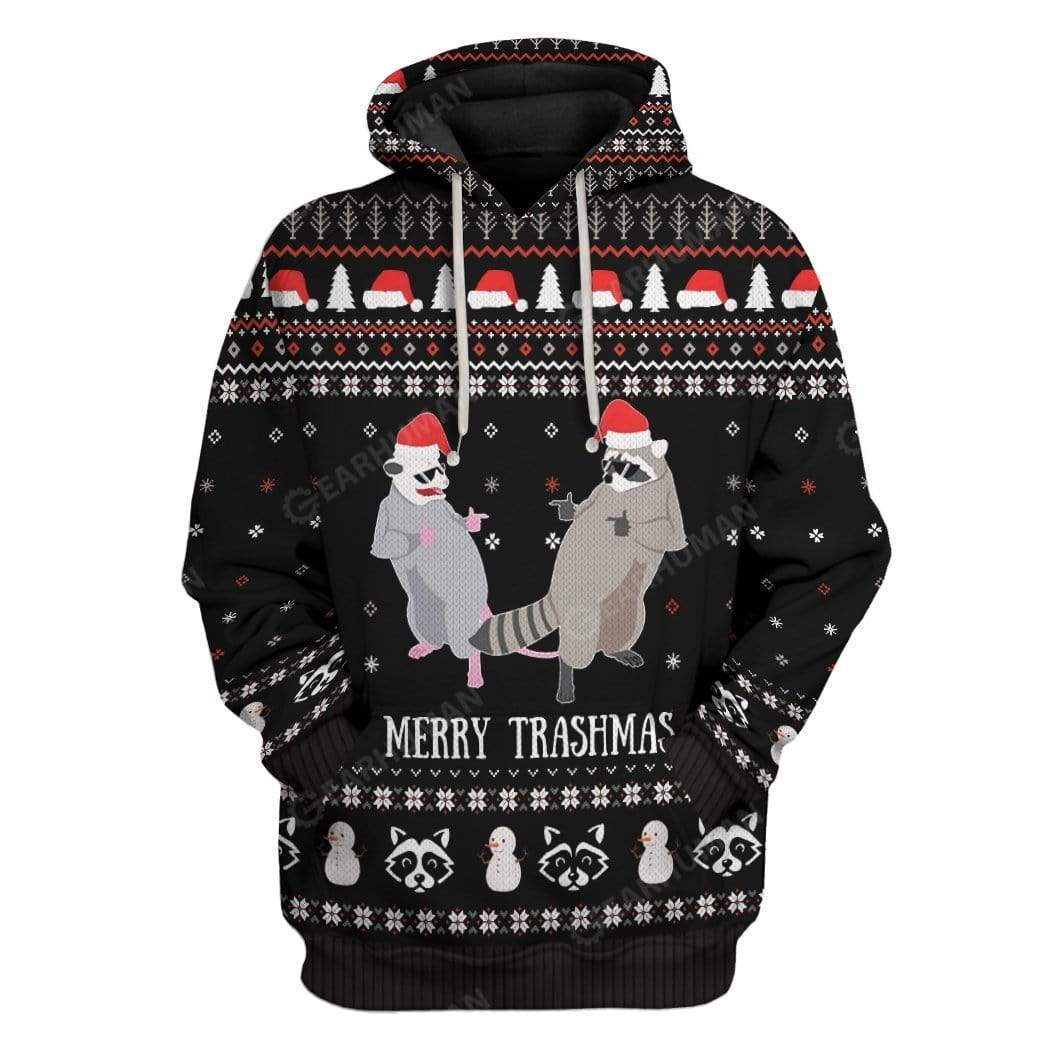 Garbage Gang Raccoon Merry Trashmas Hoodie For Men & Women