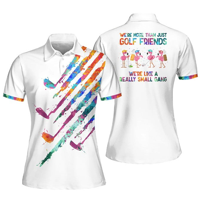 Flamingo We are More Than Just Golf Friends Sleeveless Polo Shirt