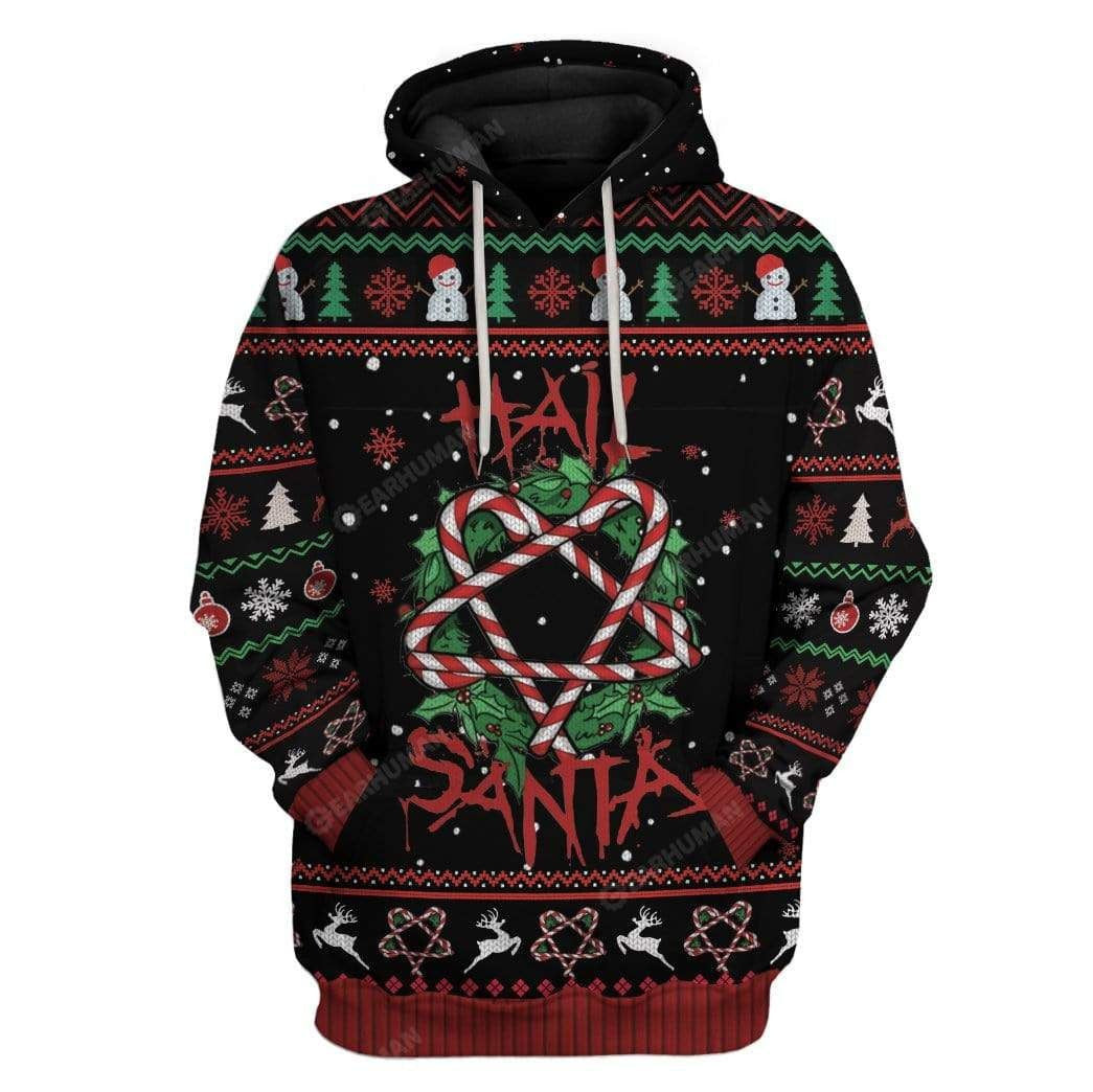 Hail Santa Candy Cane Summonings Hoodie For Men And Women