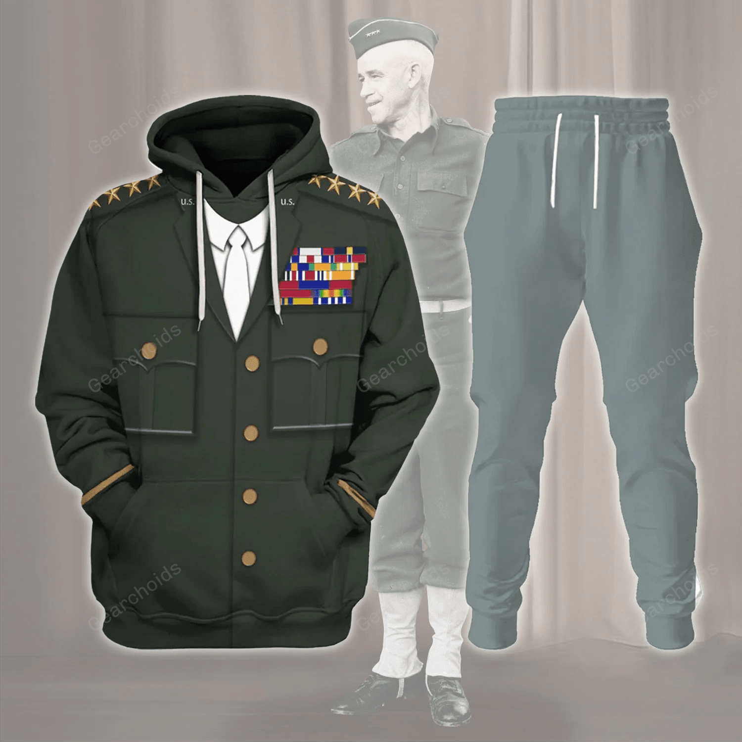 General Omar N. Bradley Costume Hoodie Sweatshirt Sweatpants