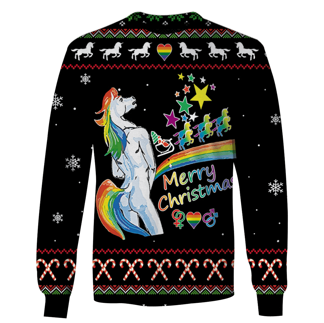 Unicorn Merry Custom Cosplay Ugly Sweatshirt - Best Gift For Christmas