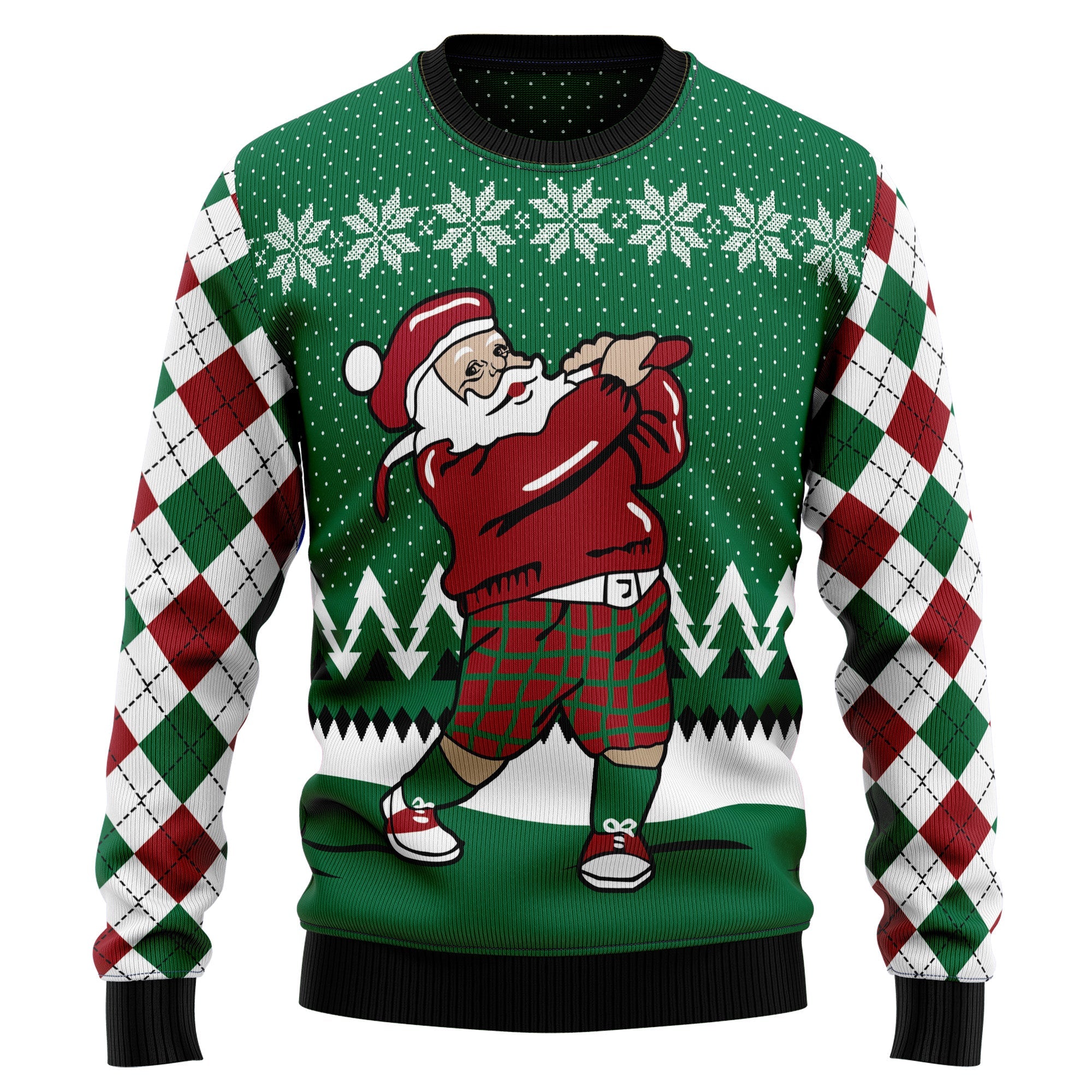 Golfer Santa Ugly Sweatshirt - Gift for Dad, Grandpa, Husband