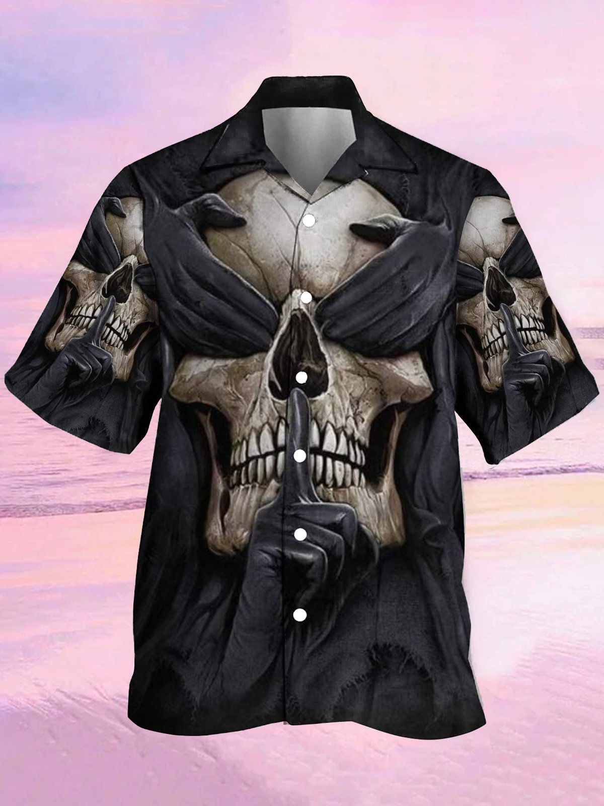 Skull Neither Hear Nor See Hawaiian Shirt