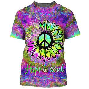 Hippie Sunflower Pattern Colorful - T-Shirt