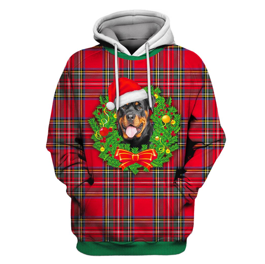 Rottweiler On Christmas Hoodie  For Men & Women