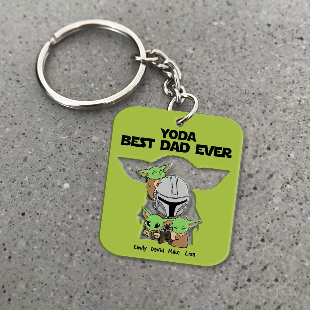 Star War Yoda Best Dad Ever - Personalized Acrylic Keychain - Gift For Dad, Fathers Day - NA94