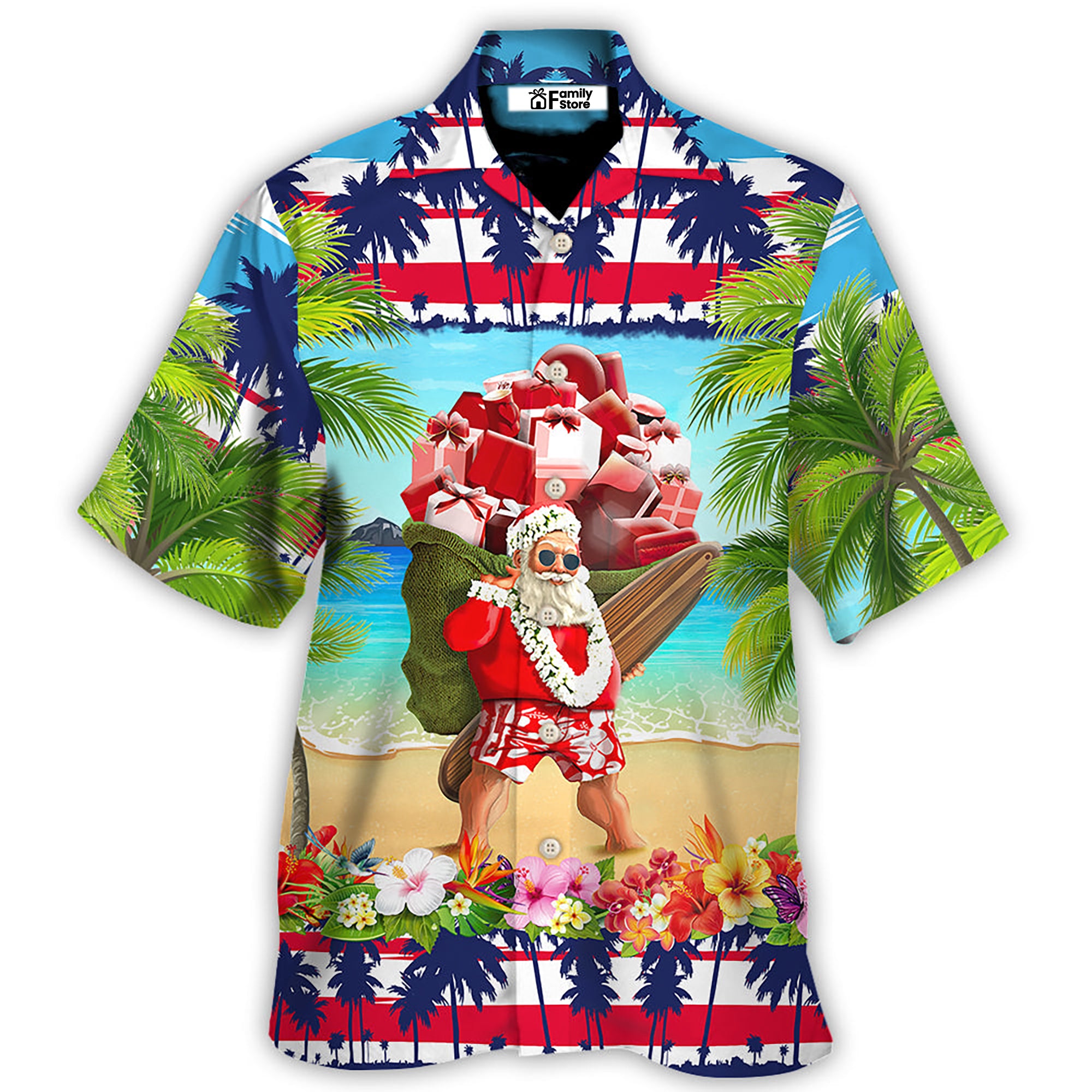 Christmas In July Santa Claus Spent Down At The Beach - Hawaiian Shirt