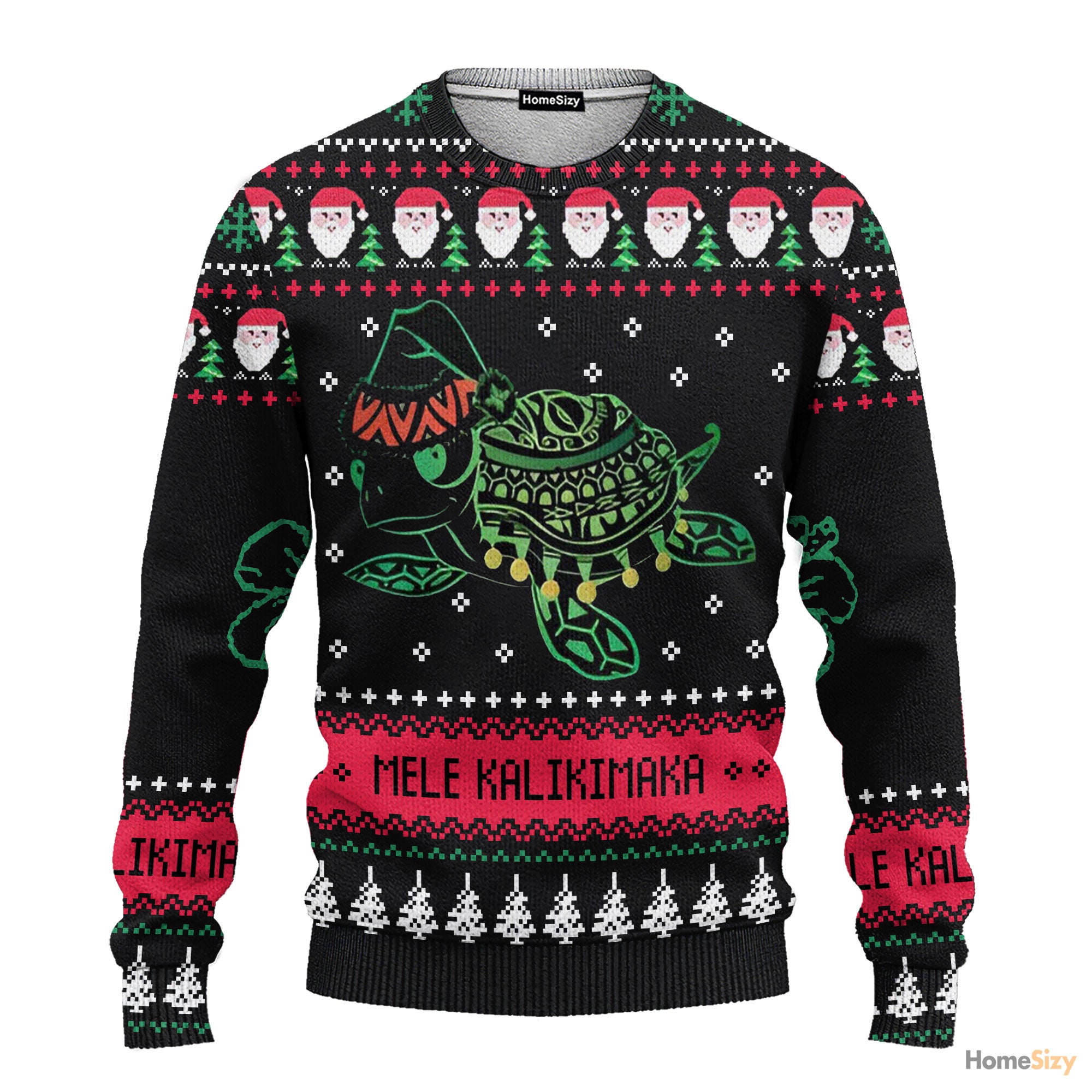 Turtle Santa Hat Ugly Christmas Sweater For Men And Women