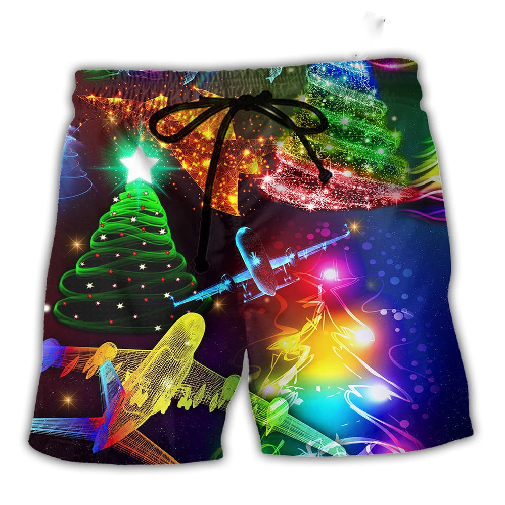 Combat Aircraft Christmas Merry Everything Happy Always - Beach Short