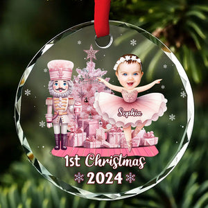 Merry Christmas My Baby - Personalized Glass Ornament - Christmas Gift For Mom, Dad, Family Members NA94