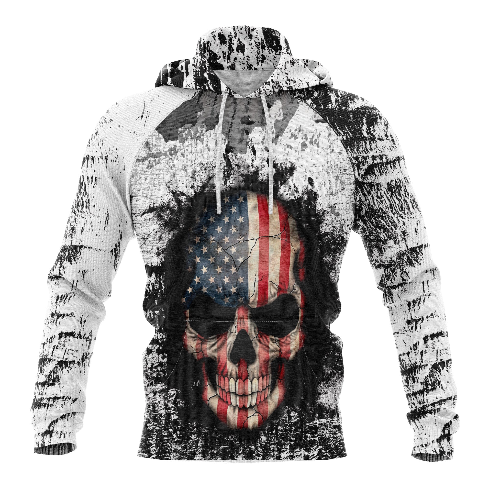 American Flag Skull Hoodie For Men And Women