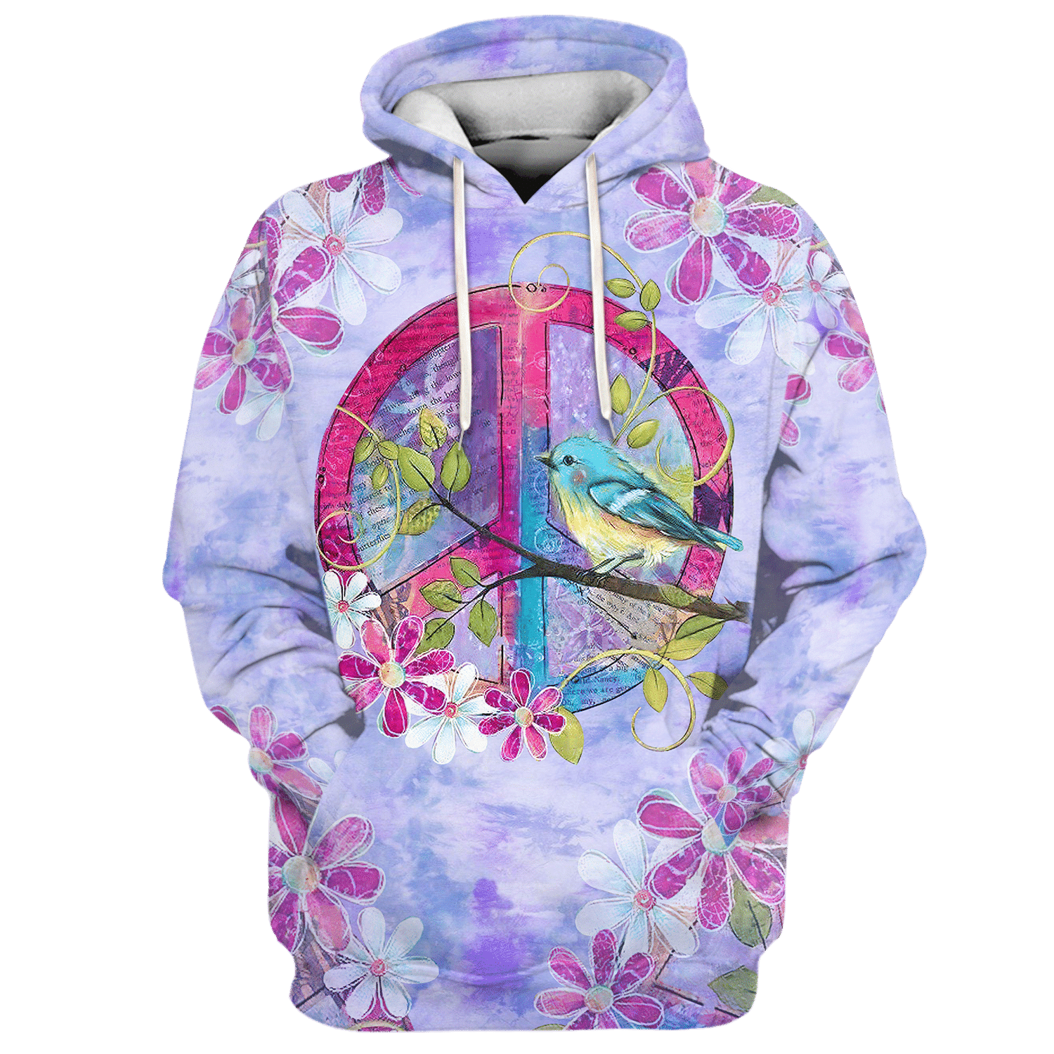 Hippie The Blue Bird By The Window Signifies Peace - Hoodie