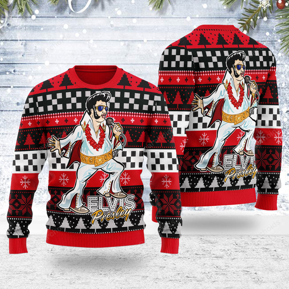 Elvis Fatley Meme - Ugly Christmas Sweater