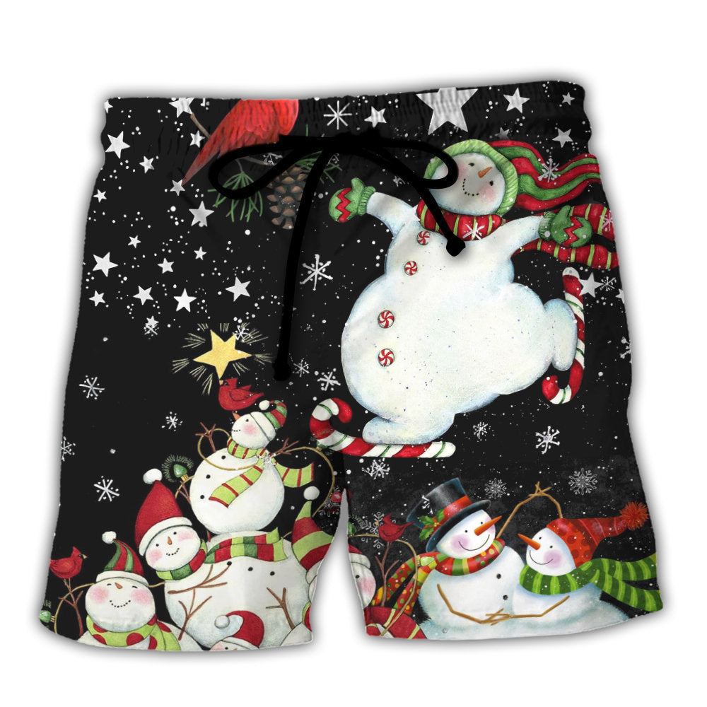 The World Of Christmas With Snowman - Beach Short