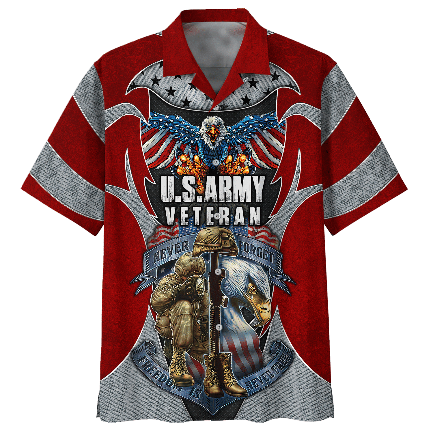 U.S.Army Veteran Never Forget Freedom Is Never Free Hawaiian Shirt