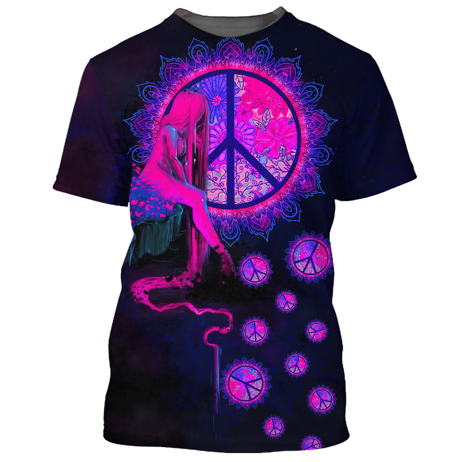 Hippie Girl Watching The World Outside The Window - T-Shirt