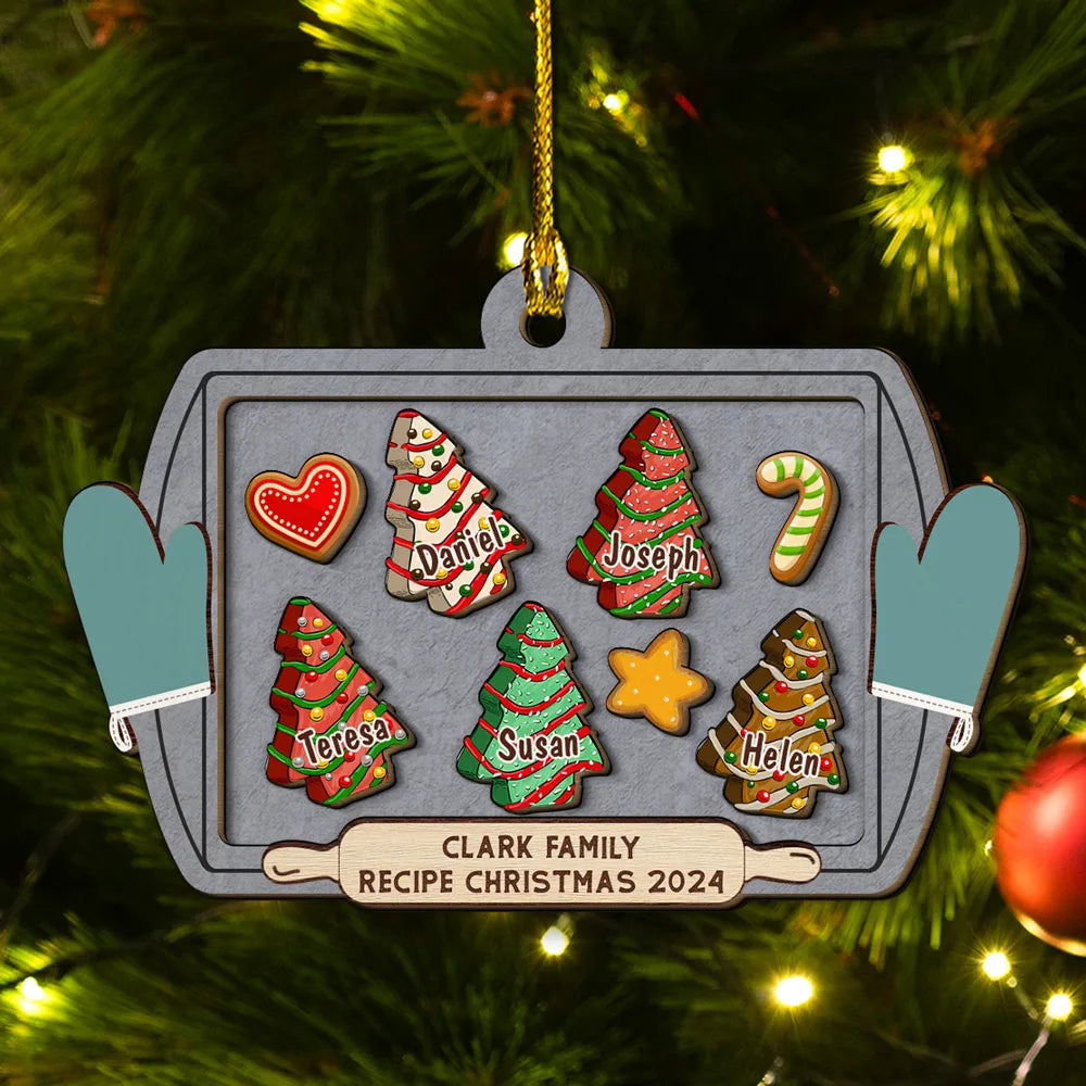 Recipe For Christmas Cute Cookies - Personalized Wood Ornament - Gift For Family Members - NA94