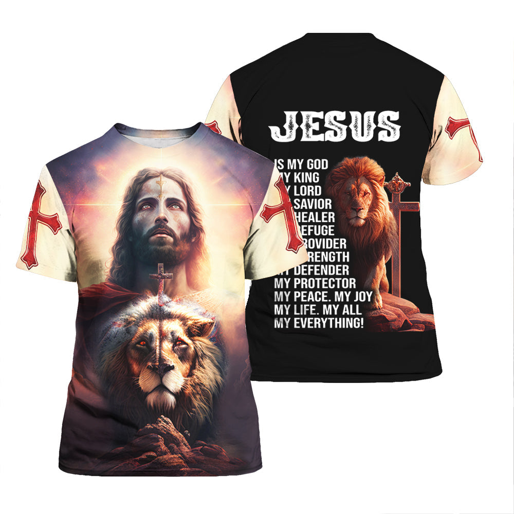 Jesus Is My God Lion Jesus T Shirt - Gift For Men And Women